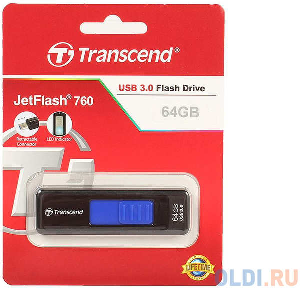Внешний накопитель 64GB USB Drive <USB 3.0 Transcend 760 (TS64GJF760)