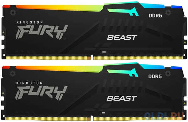 Оперативная память для компьютера Kingston Fury Beast RGB DIMM 64Gb DDR5 6000 MHz KF560C36BBEAK2-64 4346403951