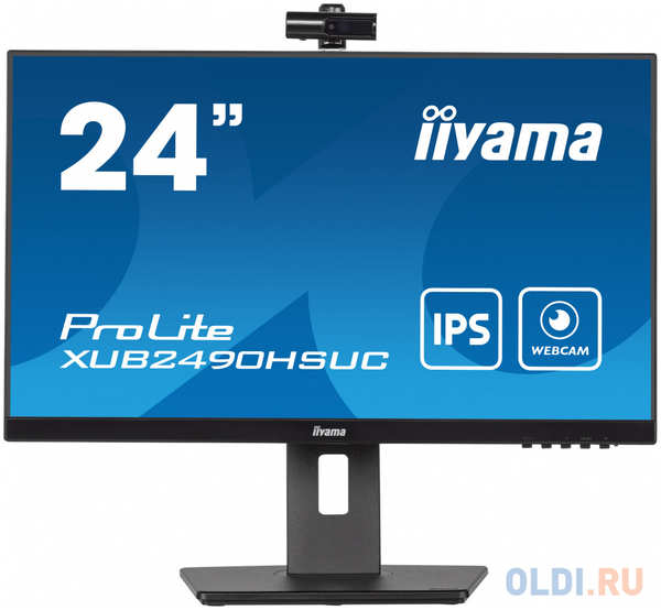 Монитор Iiyama 23.8″ ProLite XUB2490HSUC-B5 черный IPS LED 16:9 HDMI M/M Cam матовая HAS Piv 250cd 178гр/178гр 1920x1080 60Hz VGA DP FHD USB 4.9к 4346404444