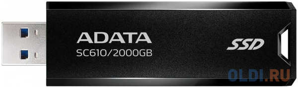 SSD жесткий диск USB 3.2 2TB BLACK SC610-2000G-CBK/RD ADATA 4346405920