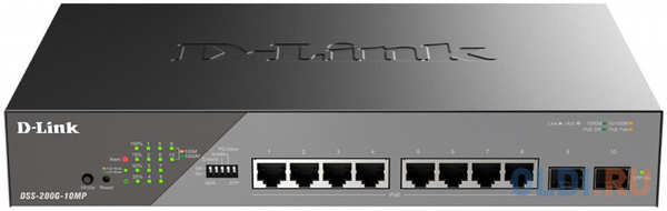 D-Link Smart L2 Surveillance Switch 8х1000Base-T PoE, 2x1000Base-X SFP, PoE Budget 130W, Long-range PoE up to 250m 4346407887