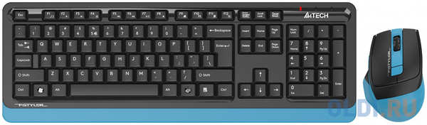 Клавиатура + мышь A4Tech Fstyler FG1035 клав:черный/синий мышь:черный/синий USB беспроводная Multimedia (FG1035 NAVY BLUE) 4346410357