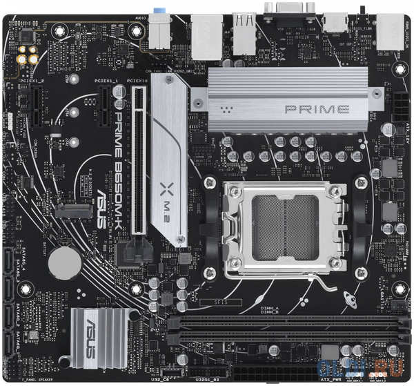 Материнская плата Asus PRIME B650M-K SocketAM5 AMD B650 2xDDR5 mATX AC`97 8ch(7.1) 2.5Gg RAID+VGA+HDMI 4346410638