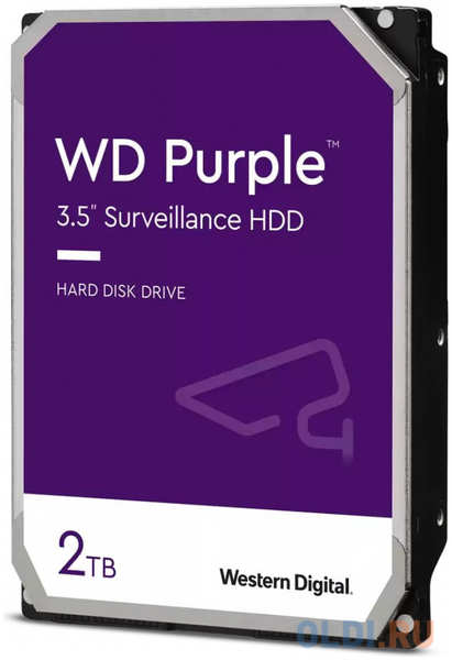 Western Digital Жесткий диск WD SATA-III 2TB WD23PURZ Surveillance Purple (5400rpm) 256Mb 3.5″ 4346412390