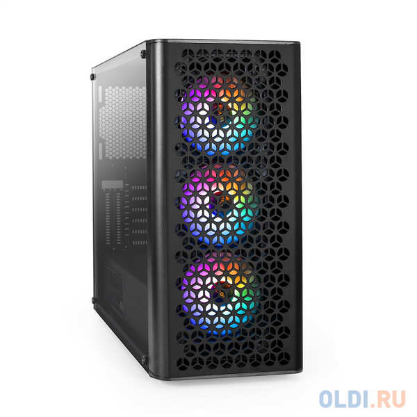 Корпус Miditower ExeGate EVO-9202-NPX500 (ATX, БП 500NPX с вент. 12 см, с окном, 1*USB+1*USB3.0, аудио, 3 вент. 12см с RGB подсветкой)