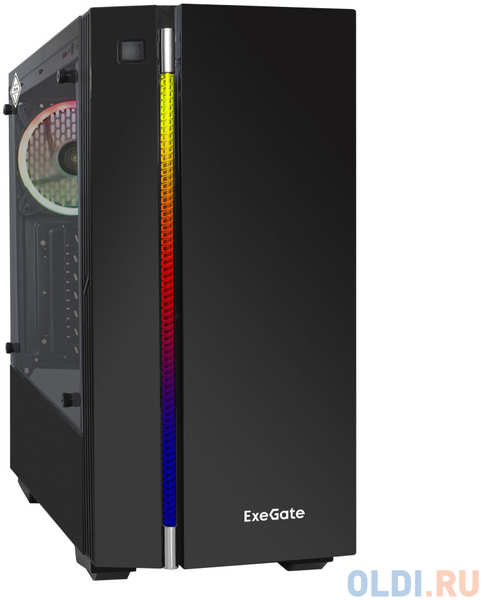 Корпус Miditower ExeGate EVO-9201-NPX500 (ATX, БП 500NPX с вент. 12см, с окном, 2*USB+1*USB3.0, HD аудио, 1 вент. с RGB подсветкой)