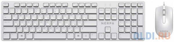NERPA BALTIC Комплект клавиатура+мышь/ Комплект клавиатура+мышь NERPA, проводной, 104 кл, 1000DPI, 1.8м, белый 4346416046
