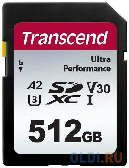 Карта памяти SDXC Transcend 340S, 512 Гб, UHS-I Class U3 V30 A2 4346416080