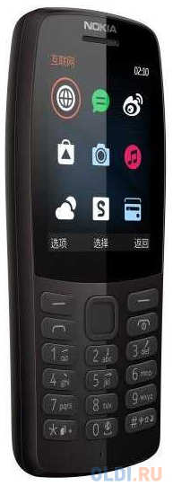 Мобильный телефон Nokia 210 Dual Sim черный моноблок 2Sim 2.4″ 240x320 0.3Mpix GSM900/1800 MP3 FM microSD max64Gb 4346416975