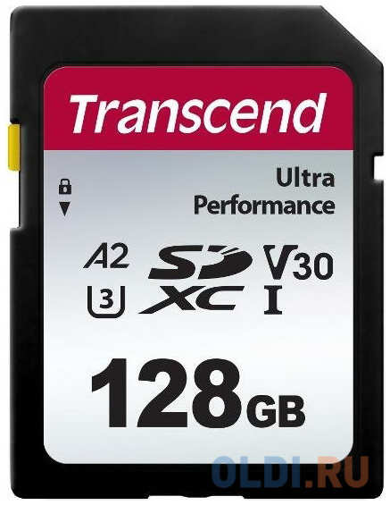 Карта памяти SDXC Transcend 340S, 128 Гб, UHS-I Class U3 V30 A2