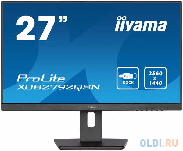 Монитор Iiyama 27″ ProLite XUB2792QSN-B5 черный IPS LED 4ms 16:9 HDMI M/M матовая HAS Piv 350cd 178гр/178гр 2560x1440 75Hz DP WQ USB 6.8кг 4346417859