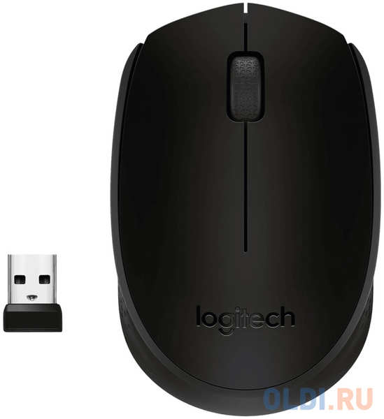 Мышь беспроводная Logitech M171 (черная, оптическая, 1000dpi, 2.4 GHz/USB-ресивер) (арт. 910-004643, M/N: M-R0060 / C-U0010)