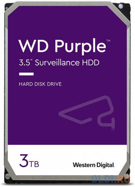 Western Digital Жесткий диск WD SATA-III 3TB WD33PURZ Surveillance Purple (5400rpm) 64Mb 3.5″ 4346419110