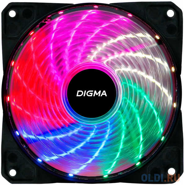 Вентилятор Digma DFAN-FRGB2 120x120x25mm 3-pin 4-pin (Molex)23dB 115gr LED Ret 4346419540