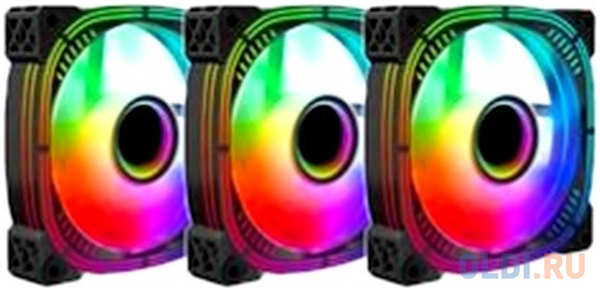 Вентилятор Lamptron PRISM+ ARGB Black, 120x120x25 мм, 1500 об/мин, 35 дБА, PWM, черный, ARGB подсветка, 3 шт в упаковке 4346421228
