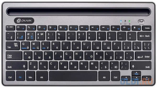 Клавиатура Oklick 845M, USB, Bluetooth/Радиоканал, серый + черный [1680661] 4346421354