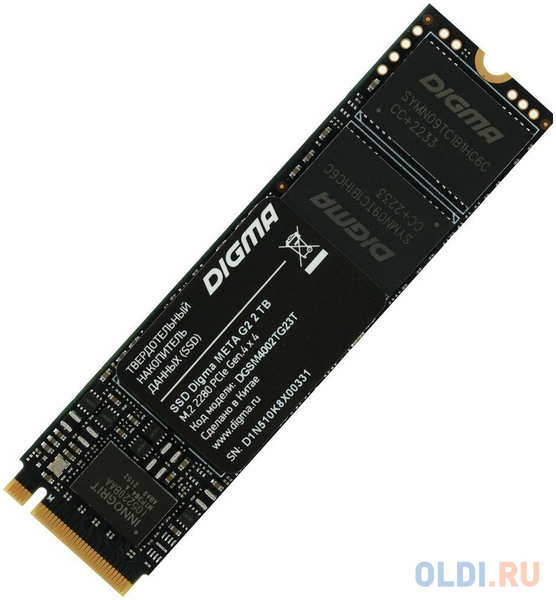 Накопитель SSD Digma PCI-E 4.0 x4 2Tb DGSM4002TG23T Meta G2 M.2 2280 4346422608