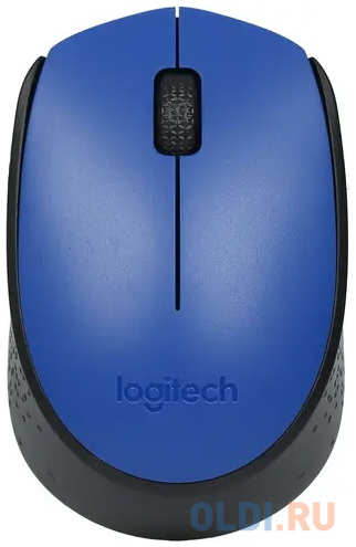 Мышь беспроводная Logitech M170 чёрный синий USB + радиоканал 4346423664