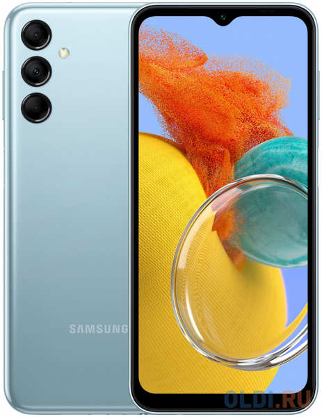 Смартфон Samsung SM-M146B Galaxy M14 64Gb 4Gb голубой моноблок 3G 4G 2Sim 6.6″ 1080x2408 Android 13 50Mpix 802.11 a/b/g/n/ac NFC GPS GSM900/1800 4346423870