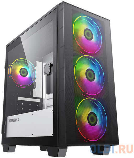 Компьютерный корпус, без блока питания mATX/ Gamemax Aero Mini mATX case, black, w/o PSU, w/1xUSB3.0+1xUSB2.0, w/3x12cm ARGB front fans GMX-12-Rainbow 4346425748