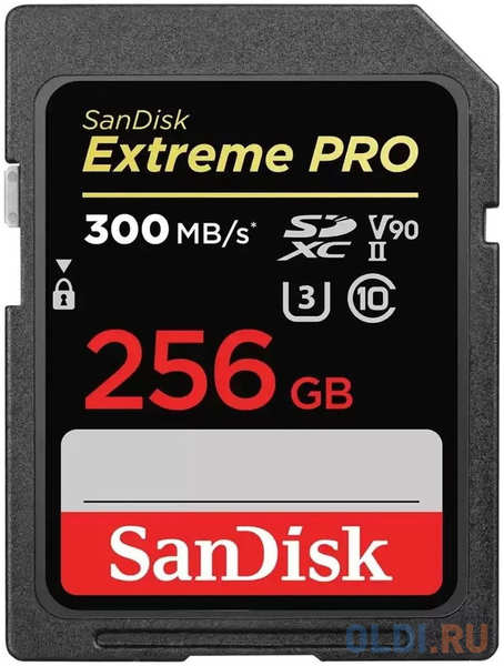 Карта памяти SanDisk Extreme PRO 256GB SDXC Memory Card up to 300MB/s, UHS-II, Class 10, U3, V90 4346425793