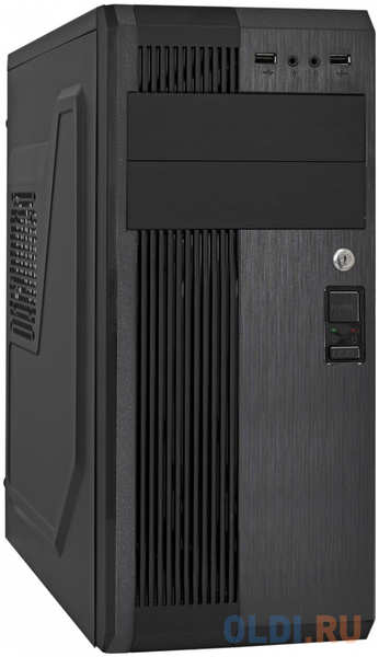 Корпус Miditower ExeGate UN-605B-UN600 (ATX, БП UN600 с вент. 12см, 2*USB, аудио, блокировка, черный) 4346427535
