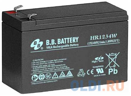 B.B. Battery Аккумуляторная батарея для ИБП BB HR 1234W 12В, 7Ач 4346428718