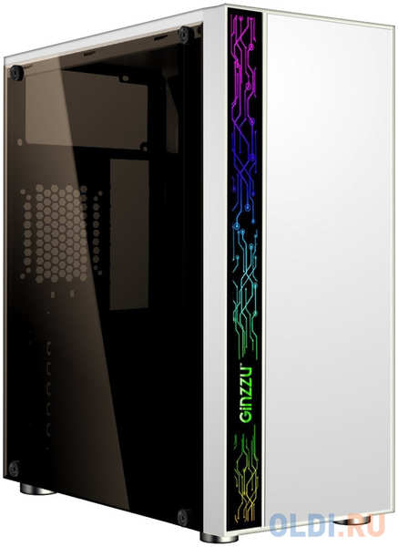 Ginzzu A390 White Window RGB подсветка 1*USB 3.0, 2*USB 2.0, AU 4346431540