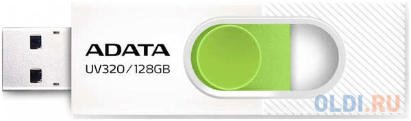 ADATA Флеш Диск A-DATA 128GB UV320, USB 3.2, белый/зеленый 4346432703