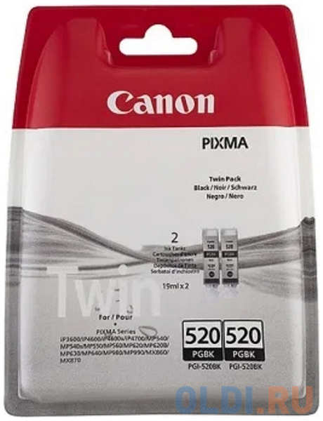 К-ж CANON PGI-520Bk TWIN PACK к PIXMA IP4600 2 шт/уп. черный 4346432893