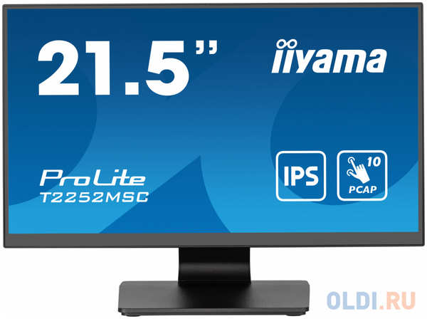 Монитор Iiyama 21.5″ ProLite T2252MSC-B2 черный IPS LED 5ms 16:9 HDMI M/M глянцевая 250cd 178гр/178гр 1920x1080 60Hz DP FHD USB Touch 4.5кг 4346433984