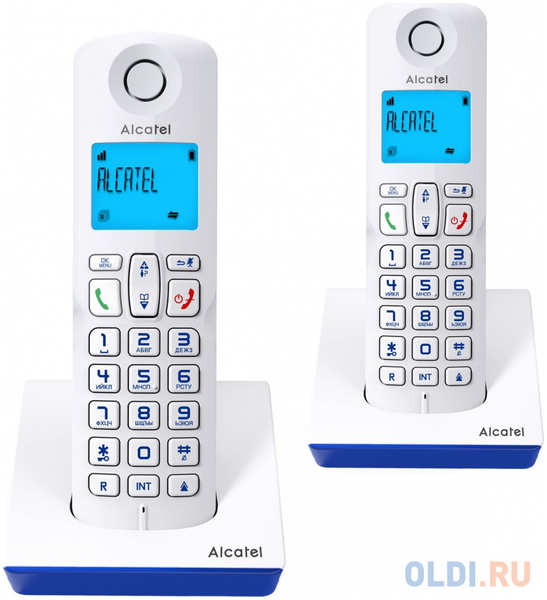 Р/Телефон Dect Alcatel S230 Duo ru white белый (труб. в компл.:2шт) АОН 4346437069