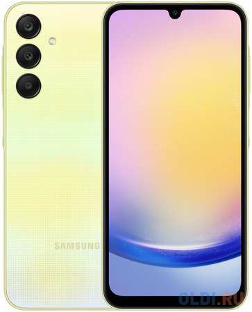 Смартфон Samsung SM-A256E Galaxy A25 256Gb 8Gb желтый моноблок 3G 4G 2Sim 6.5″ 1080x2340 Android 14 50Mpix 802.11 a/b/g/n/ac NFC GPS GSM900/1800 4346438235