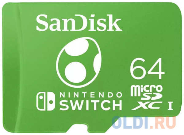 Флеш карта microSD 64GB SanDisk microSDXC Class 10 UHS-I A1 C10 V30 U3 for Nintendo Switch 100MB/s