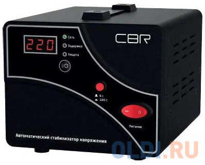 CBR Стабилизатор напряжения CVR 0207, 2000 ВА/1200 Вт, диапазон вход. напряж. 140–260 В, точность стабилизации 8%, LED-индикация, вольтметр, 2 евророз 4346441505