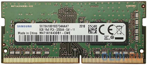 Оперативная память для ноутбука Samsung M471A1K43DB1-CWE SO-DIMM 8Gb DDR4 3200 MHz M471A1K43DB1-CWE 4346441761