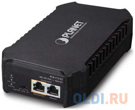 PLANET POE-175-95 Single-Port 10/100/1000Mbps 802.3bt PoE++ Injector (95 Watts, 802.3bt Type-4 and PoH, PoE Usage LED) - w/ internal power 4346441891