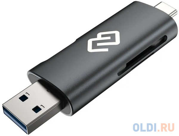 Устройство чтения карт памяти USB 2.0/Type C Digma CR-СU2520-G серый 4346442080