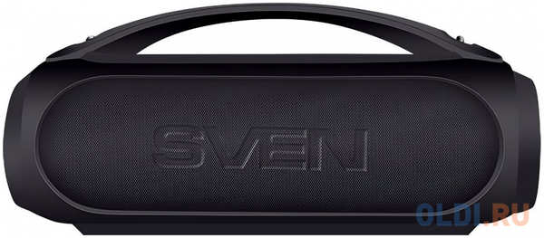Мобильные колонки Sven PS-380 2.0 чёрные (2x20W, IPx5, USB, Bluetooth, FM-радио, LED-подсветка, ручка, 3000 мA ) 4346443991