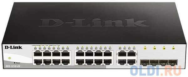 D-Link DGS-1210-20/F2A Настраиваемый коммутатор WebSmart с 16 портами 10/100/1000Base-T и 4 комбо-портами 100/1000Base-T/SFP 4346444674