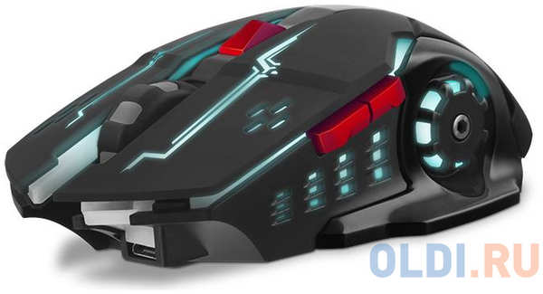 Игровая беспроводная мышь SVEN RX-G930W чёрная (2.4 Ггц, 6 кнопок, 1600 dpi, USB, Soft Touch, RGB подсветка) 4346445128