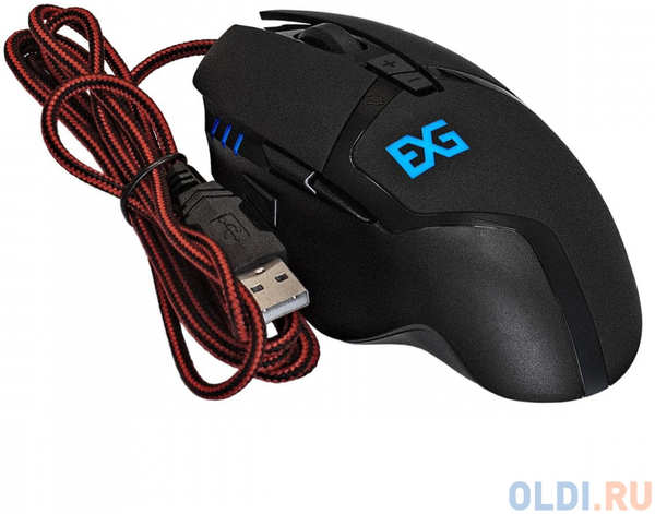 Мышь ExeGate Gaming Standard Laser GML-794 (USB, лазерная, 800/1600/2400/3200dpi, 8 кнопок и колесо прокрутки, длина кабеля 1,5м, черная, Color Box)
