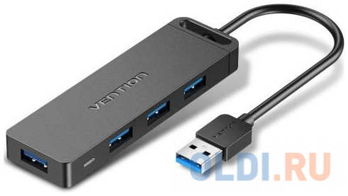 Концентратор Vention OTG USB 3.0 на 4 порта Черный - 0.15м 4346445380