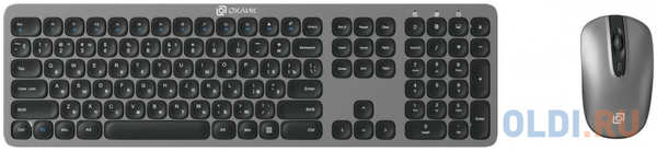 Oklick Клавиатура + мышь Оклик 300M клав:серый мышь:серый/черный USB беспроводная slim 4346446774