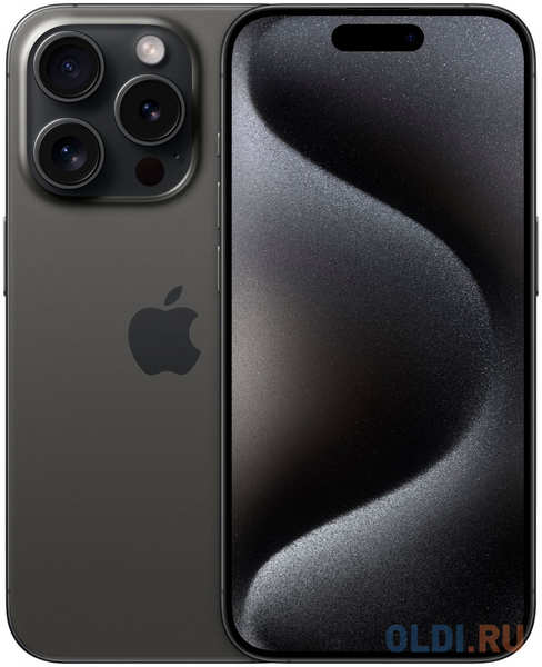 Смартфон Apple A3104 iPhone 15 Pro 256Gb черный титан моноблок 3G 4G 2Sim 6.1″ 1179x2556 iOS 17 48Mpix 802.11 a/b/g/n/ac/ax NFC GPS GSM900/1800 T 4346451920