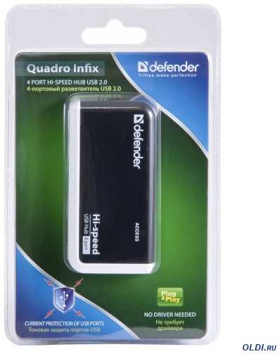 Концентратор USB 2.0 Defender QUADRO INFIX (4 порта) 434645618