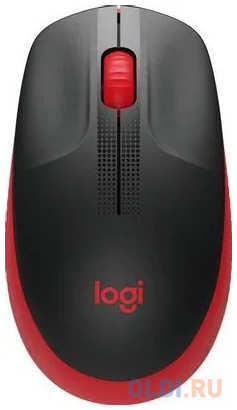 Мышь Logitech M190 черный/красный оптическая (1000dpi) беспроводная USB (2but) 4346456533
