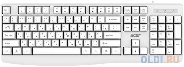 Клавиатура Acer OKW301 белый USB (ZL.KBDCC.01B) 4346458276