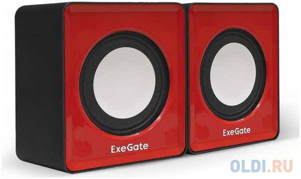 Exegate EX289920RUS Акустическая система 2.0 ExeGate Disco 140 Red (питание USB, 2х3Вт (6Вт RMS), 100-20000Гц, красный) 4346459042