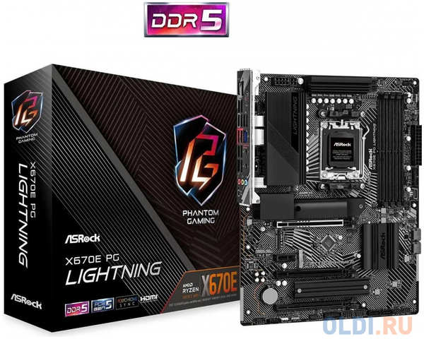 ASRock X670E PG LIGHTNING, Socket AM5, AMD X670, 4xDDR5-4800, HDMI+DP, 3xPCI-Ex16, 1xPCI-Ex1, 4xSATA3(RAID 0/1/10), 4xM.2, 8 Ch Audio, 1x2.5GLan, (4+4)xUSB2. 4346462221